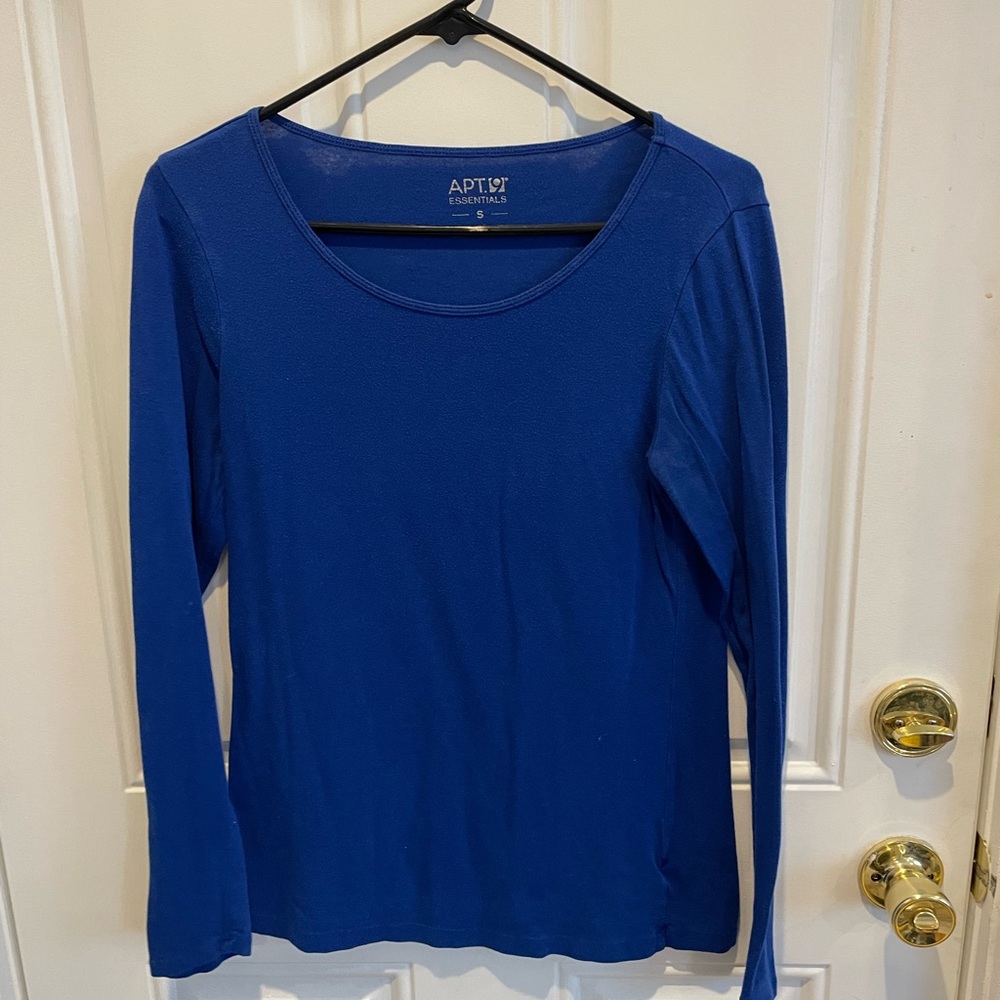 💗 4/$12 Apt. 9 Women's Royal Blue Long-Sleeve Scoop Neck Top